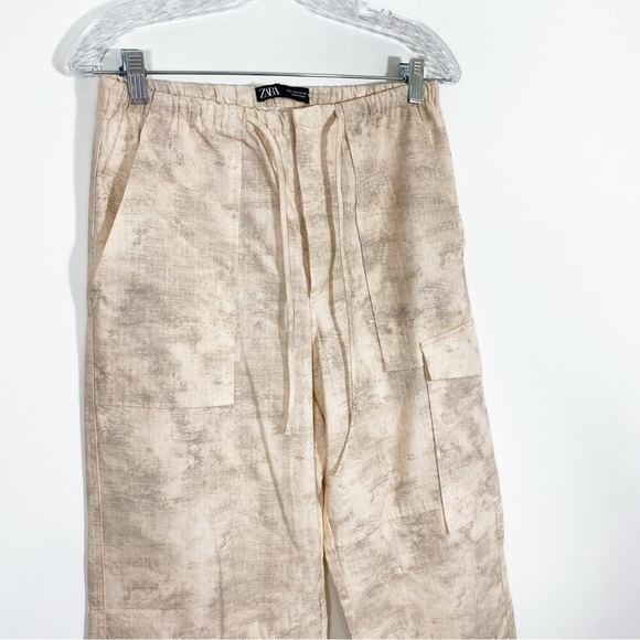 Zara Small Cargo Pants Printed High Waisted Pockets Baggy Y2K‎ Style - Picture 5 of 14